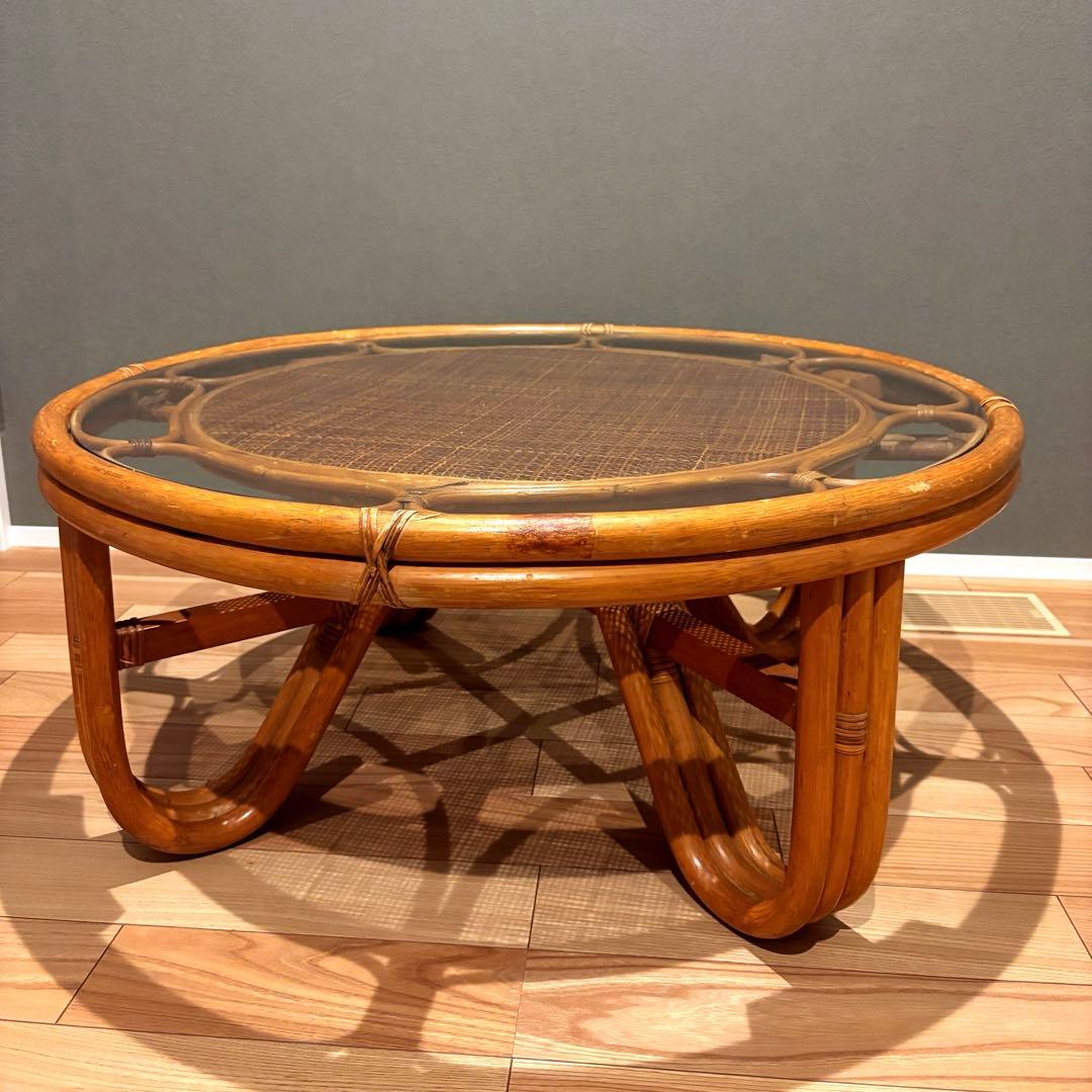 ラタン 籐 テーブル ローテーブル アンティーク