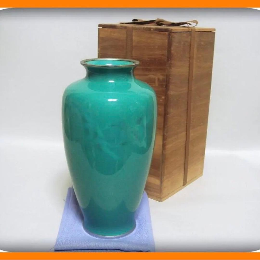 68『七宝焼 花瓶 箱付き』　/骨董品 古美術 古玩 アンティーク