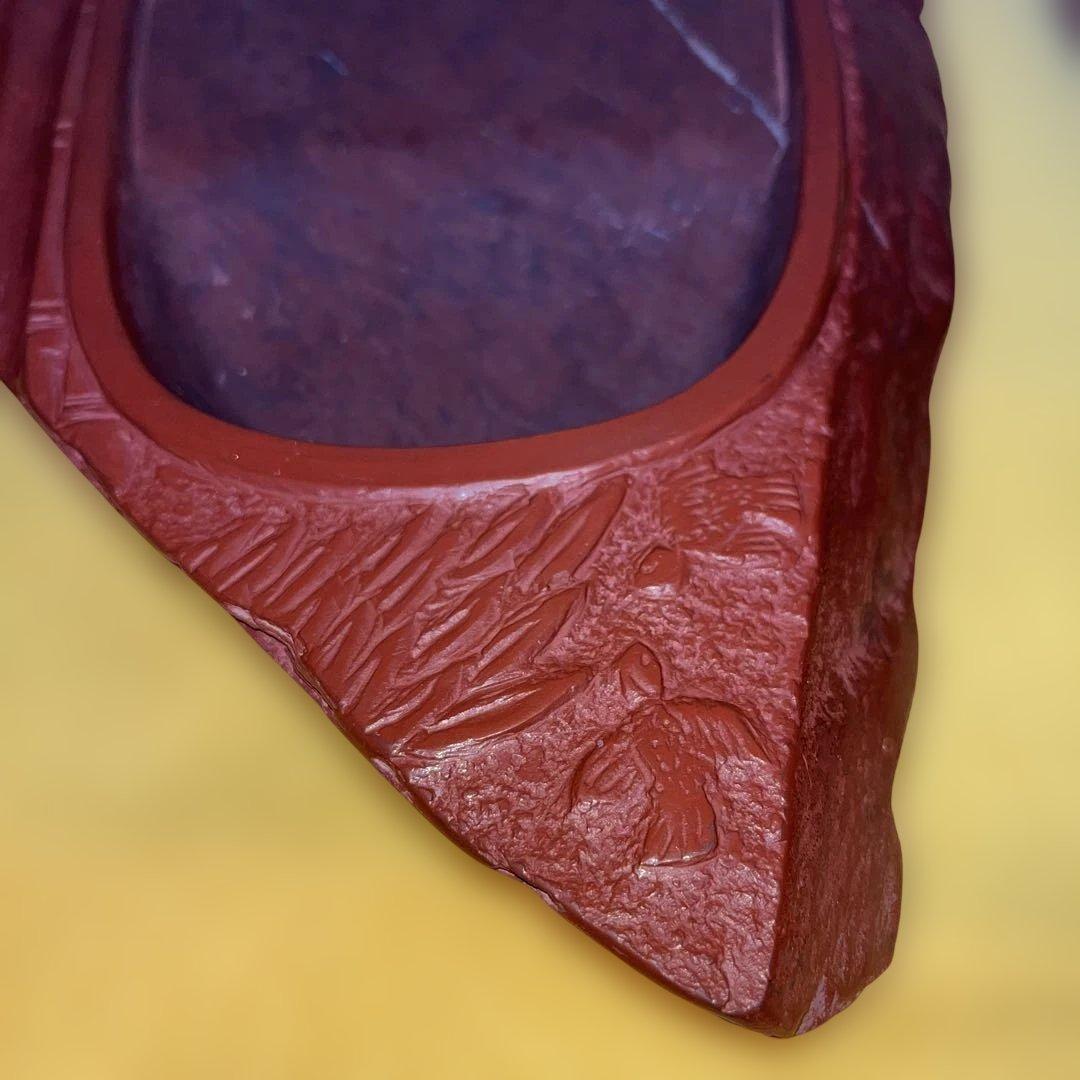 ⭕️希少 岩手県 紫雲石硯 佐藤鉄三郎 30Cm近い2Kg超えの大型硯