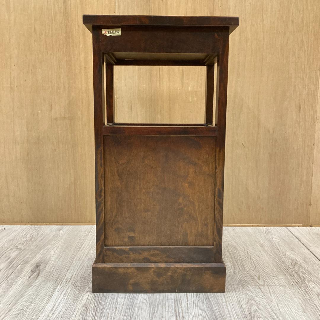 北海道民芸家具 カバ無垢材 電話台 サイドテーブル 飾り台 花台