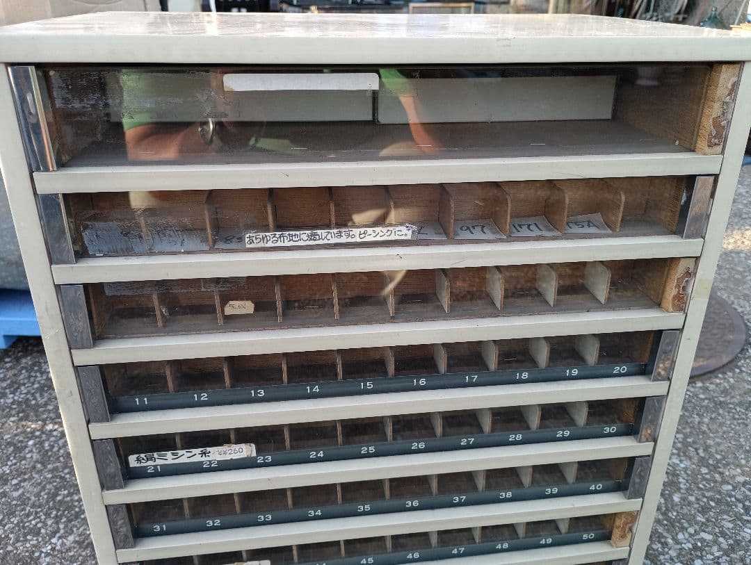 4254）糸販売木製ケース手芸 店舗什器 昭和レトロ