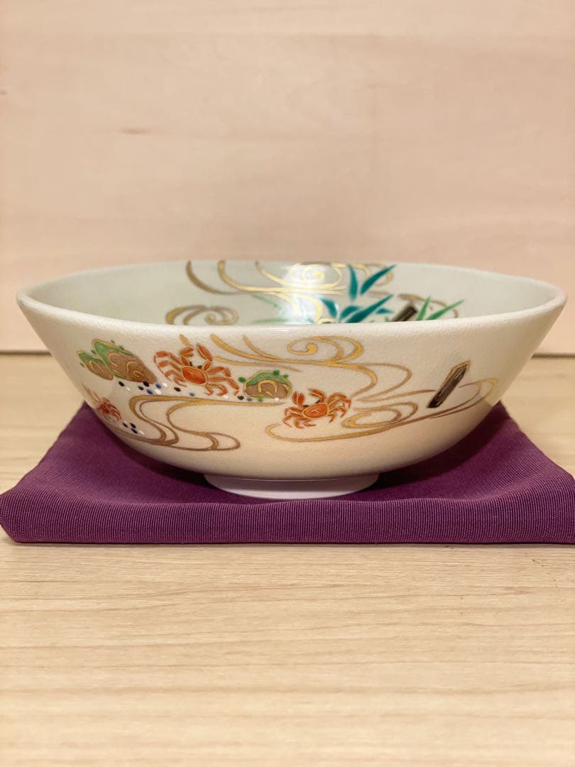 抹茶茶碗 '御本 色絵 沢蟹 ' 京焼作家 茶道具