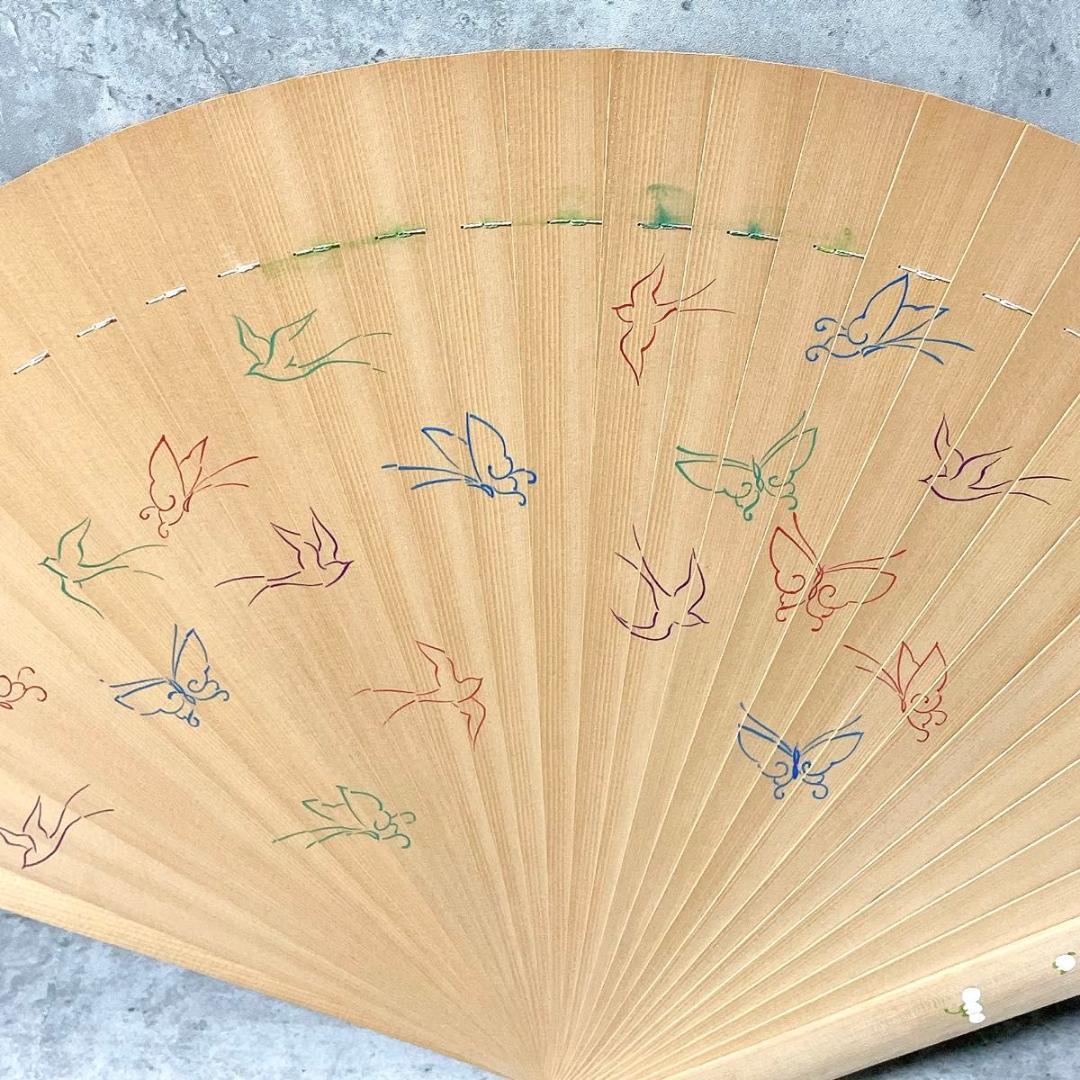 宮脇賣扇庵 美也古扇 檜扇 松竹梅 京扇子 古扇子 桧扇 袙扇 木製 手