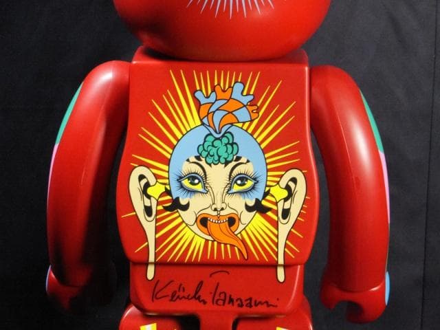 現代美術 田名網敬一 直筆サイン『BE@RBRICK 1000％赤』1205B