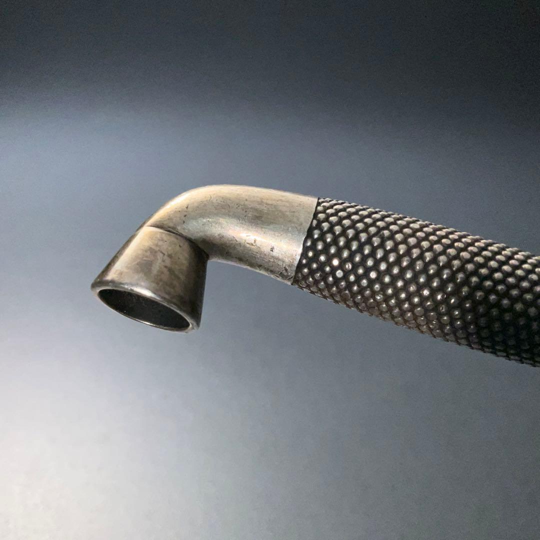 銀製煙管 霰文 キセル アンティーク 骨董 6R1256お2