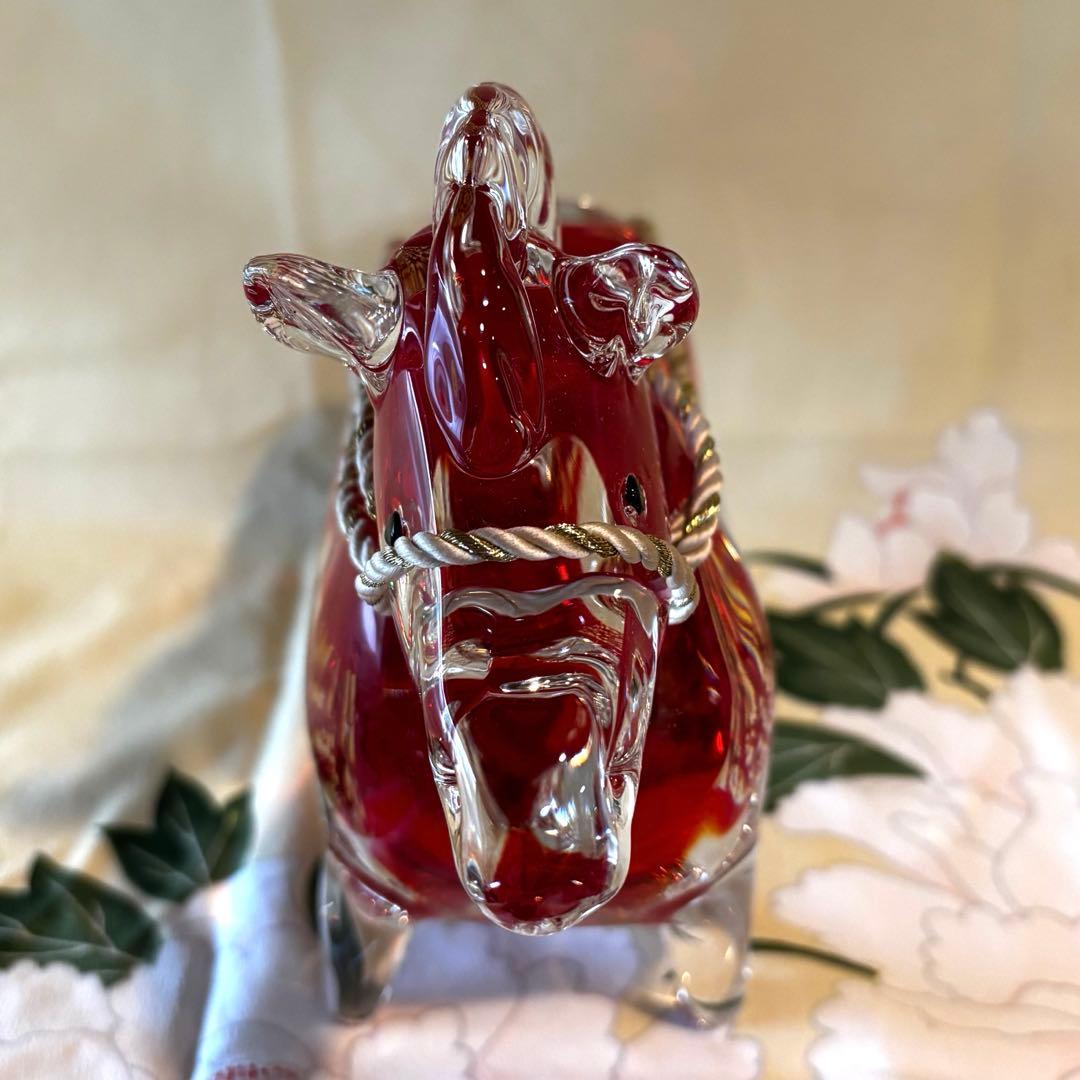 Multi Glass ガラスの馬の置物 2セット