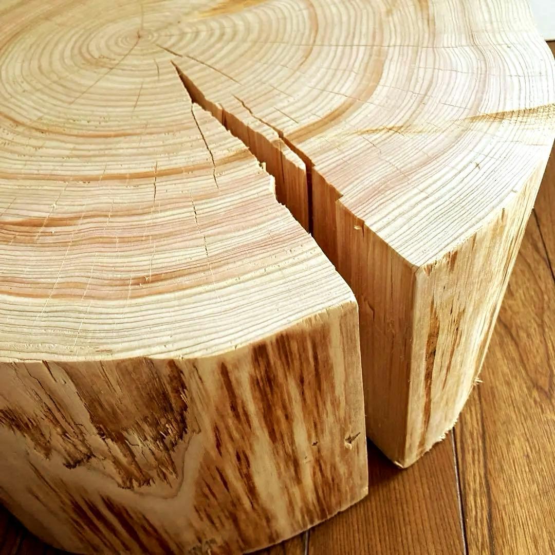 一枚板 切り株 ナチュラルウッド 特大43cm 樹齢約80年 ハンドメイドC 一枚