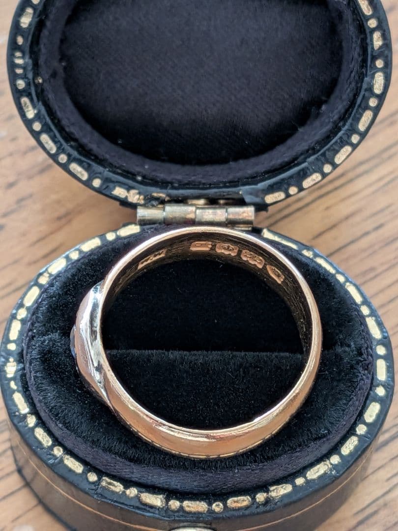 アンティーク 22金 サファイア バンドリング 英国 純金