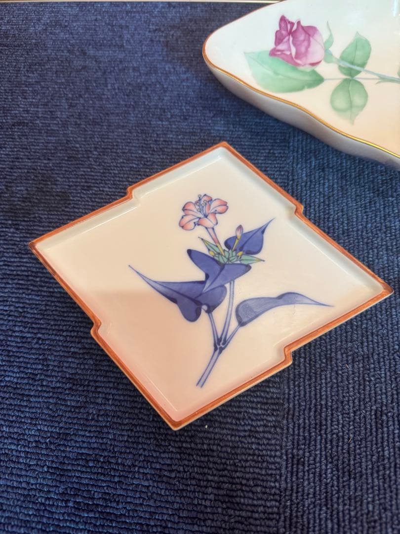 1893 香蘭社 菱形皿2客 菱形鉢1客 金彩