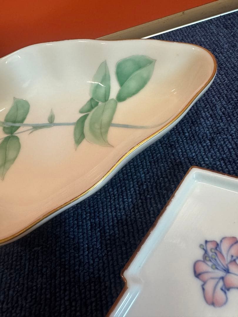 1893 香蘭社菱形皿2客菱形鉢1客金彩