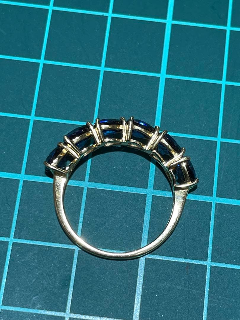 4ct天然サファイア指輪、18k、2.7g、11.5号
