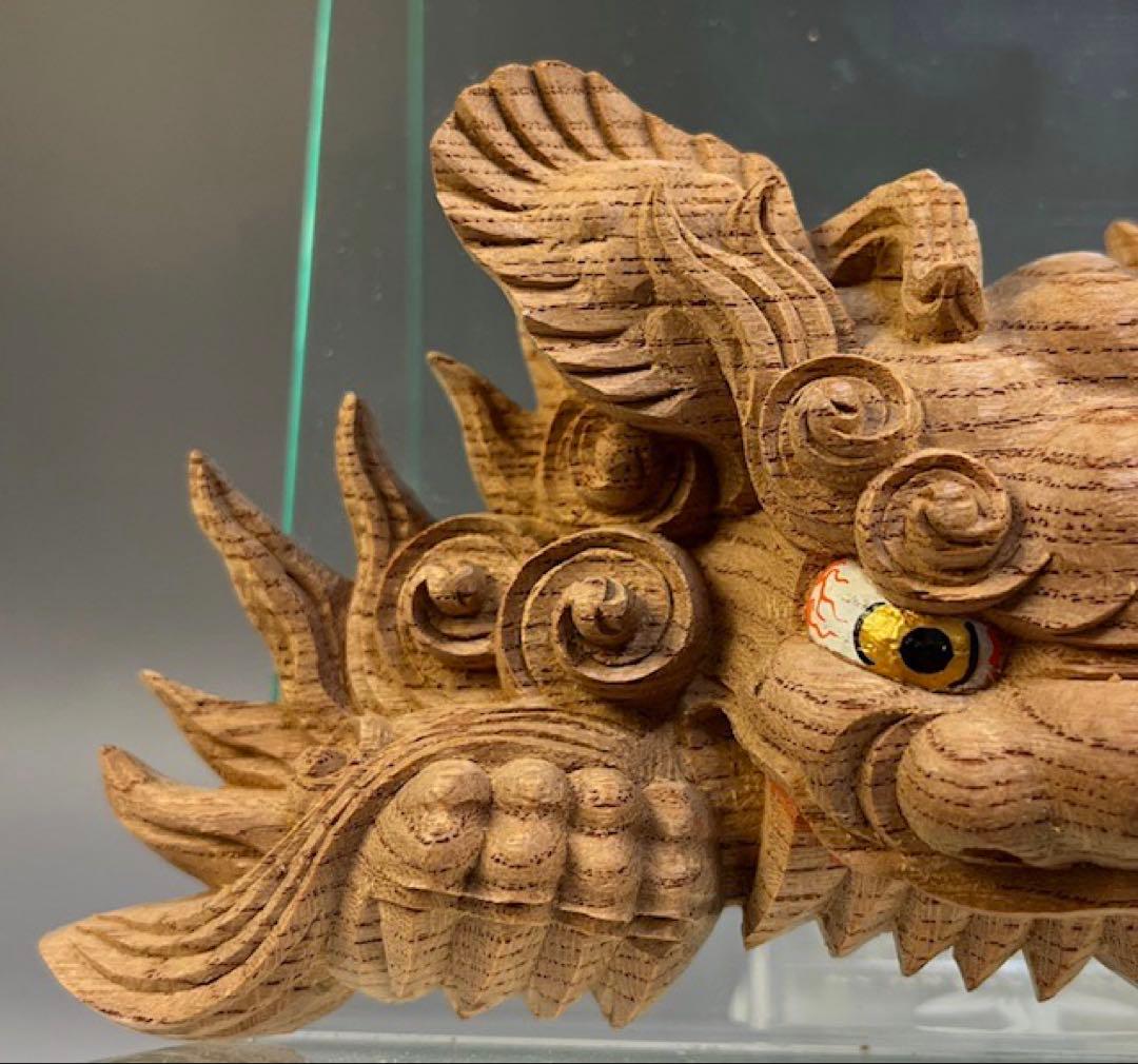 カズシ様専用 【木彫 獅噛み】 だんじり 魔除け 宮彫 悪疫を噛み砕く
