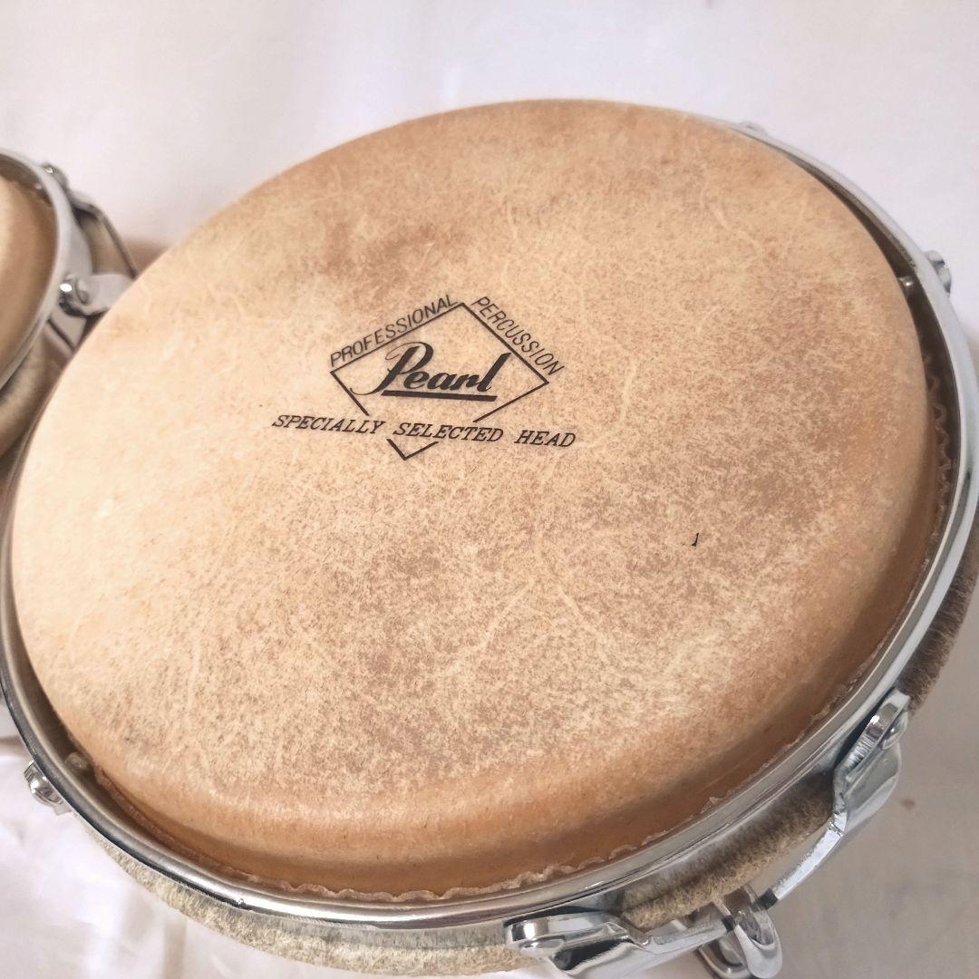 Pearl ホワイトウッドボンゴ スタンド セット BG-209W 本皮 パール