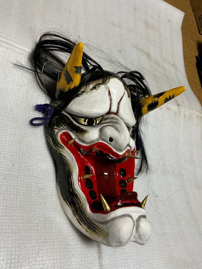 石見神楽・神楽面 和紙製。【我が家の魔除けとして…】。
