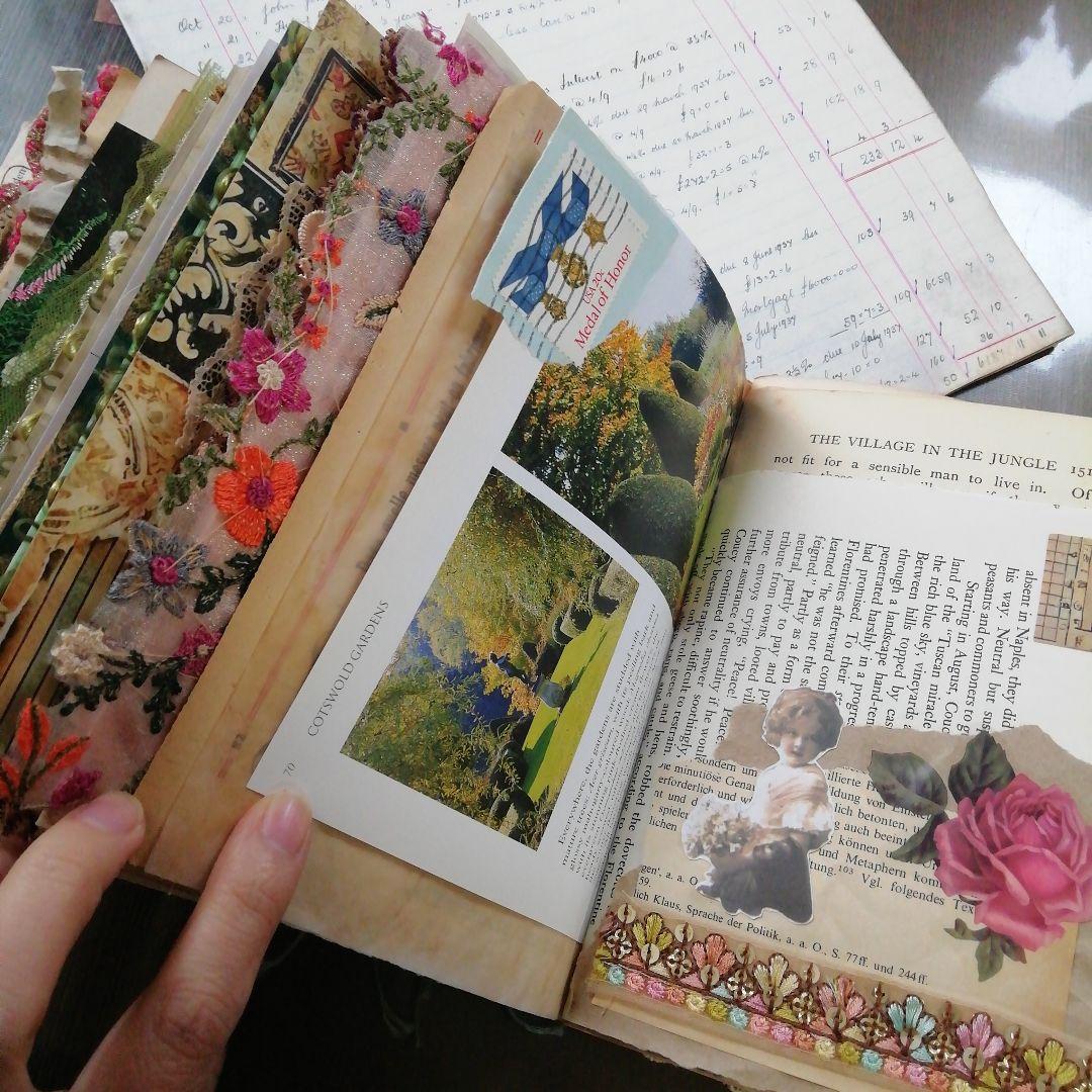 分厚ーーいジャンクジャーナル♡雑記帳　ヴィンテージ　植物　ブロカント