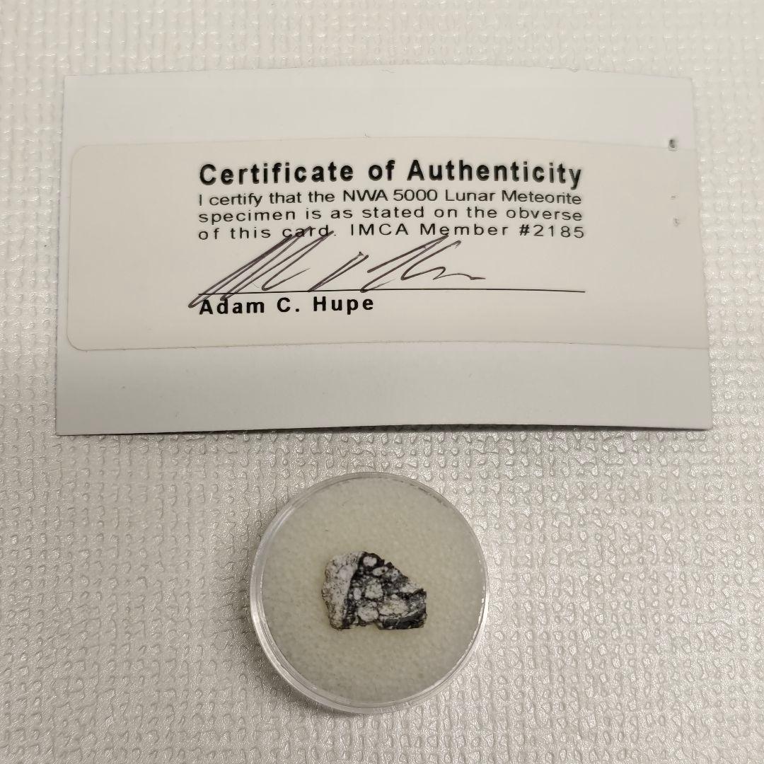 月隕石 NWA5000 320mg アダムホープ氏サインカード付き NO.399 - メルカリ