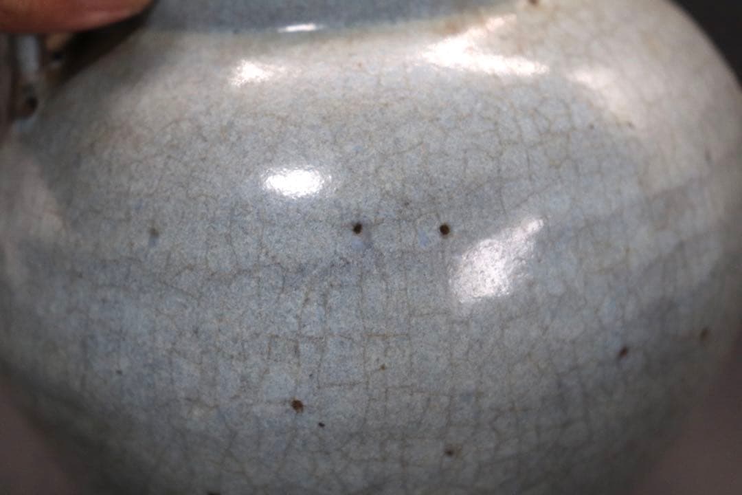 中国　鈞窯雙耳瓶　送料込み0914