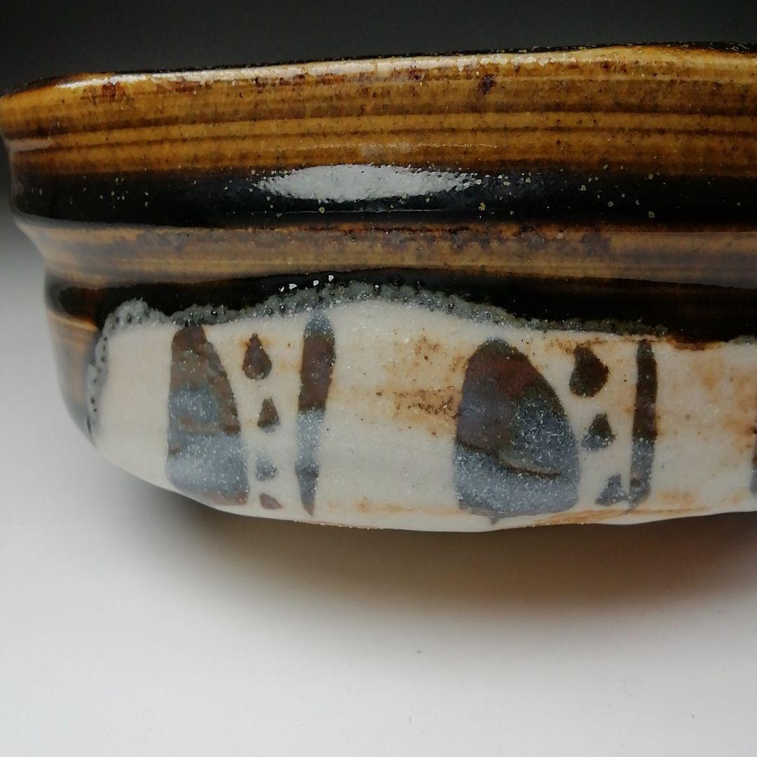 T114 茶碗 『織部 茶碗』『鵬窯 青木鵬磨』 共箱 抹茶碗 茶道具