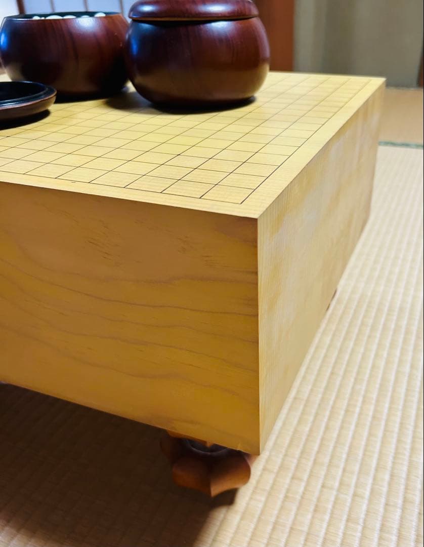 新かや碁盤・碁石セット　足付き　ヴィンテージ