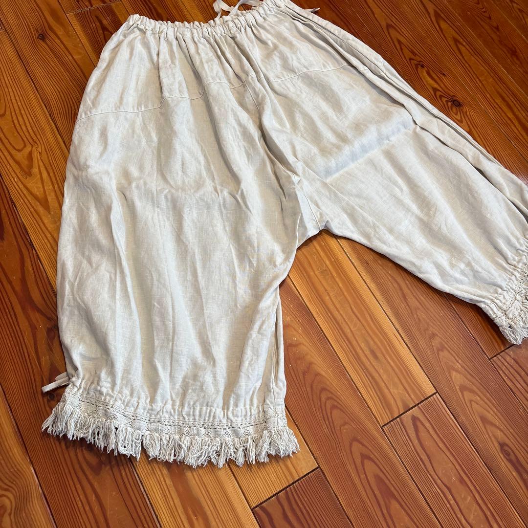 nest Robe リネンフリンジレースドロワーズパンツ 生成り ネストローブ