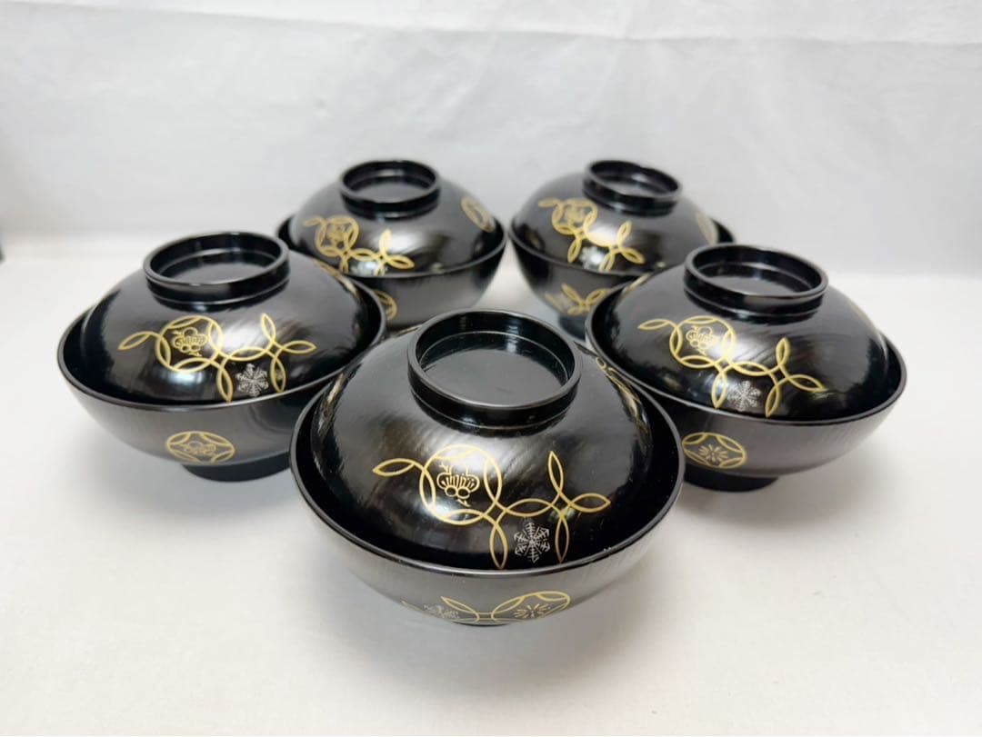 ほぼ未使用 塗師 久世宗春造 懐石道具一揃揃 木製黒真塗