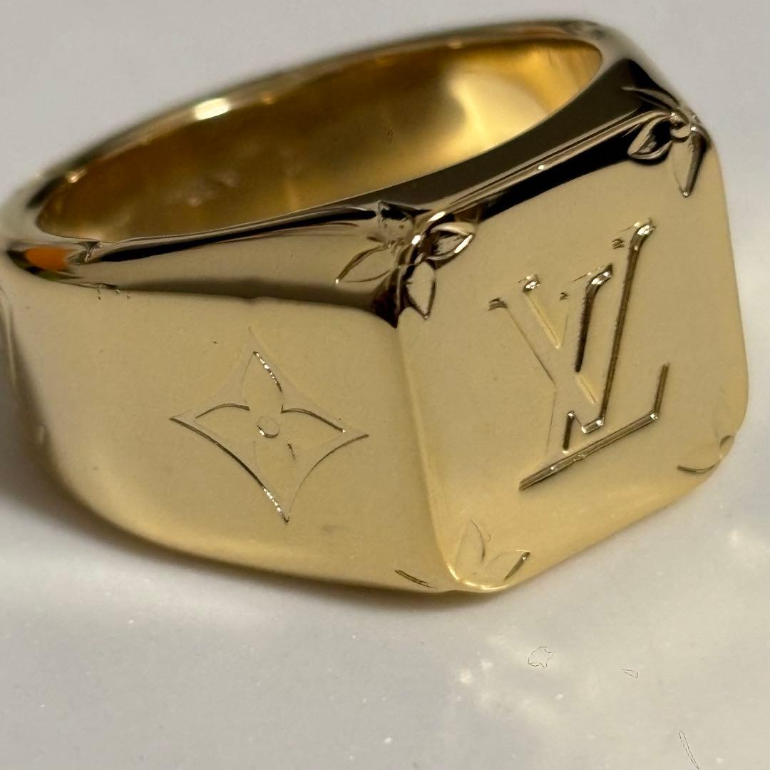 LOUIS VUITTON シグネットリング　極美品　モノグラム　21号　刻印L