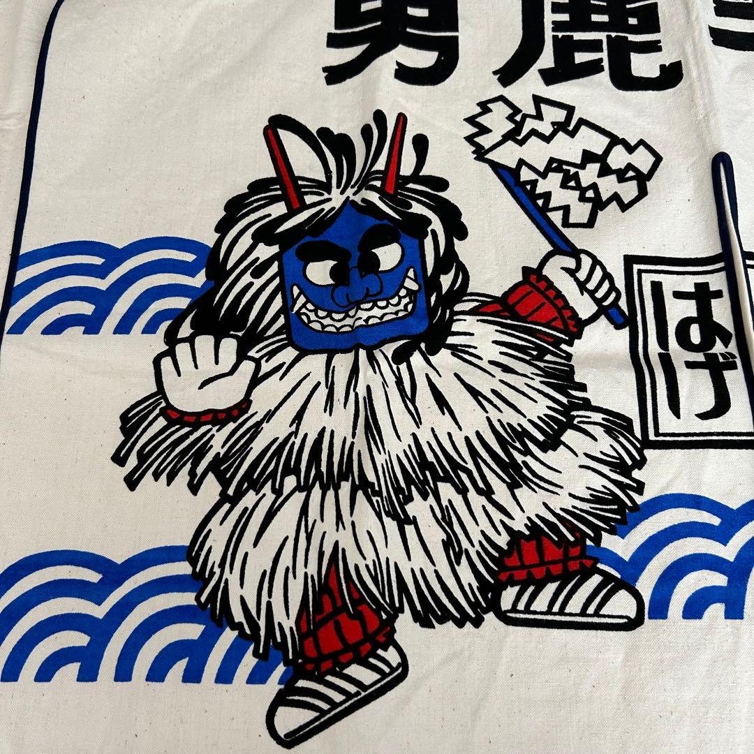 民藝品】秋田 男鹿半島 暖簾 のれん なまはげ ハンドプリント 民芸品
