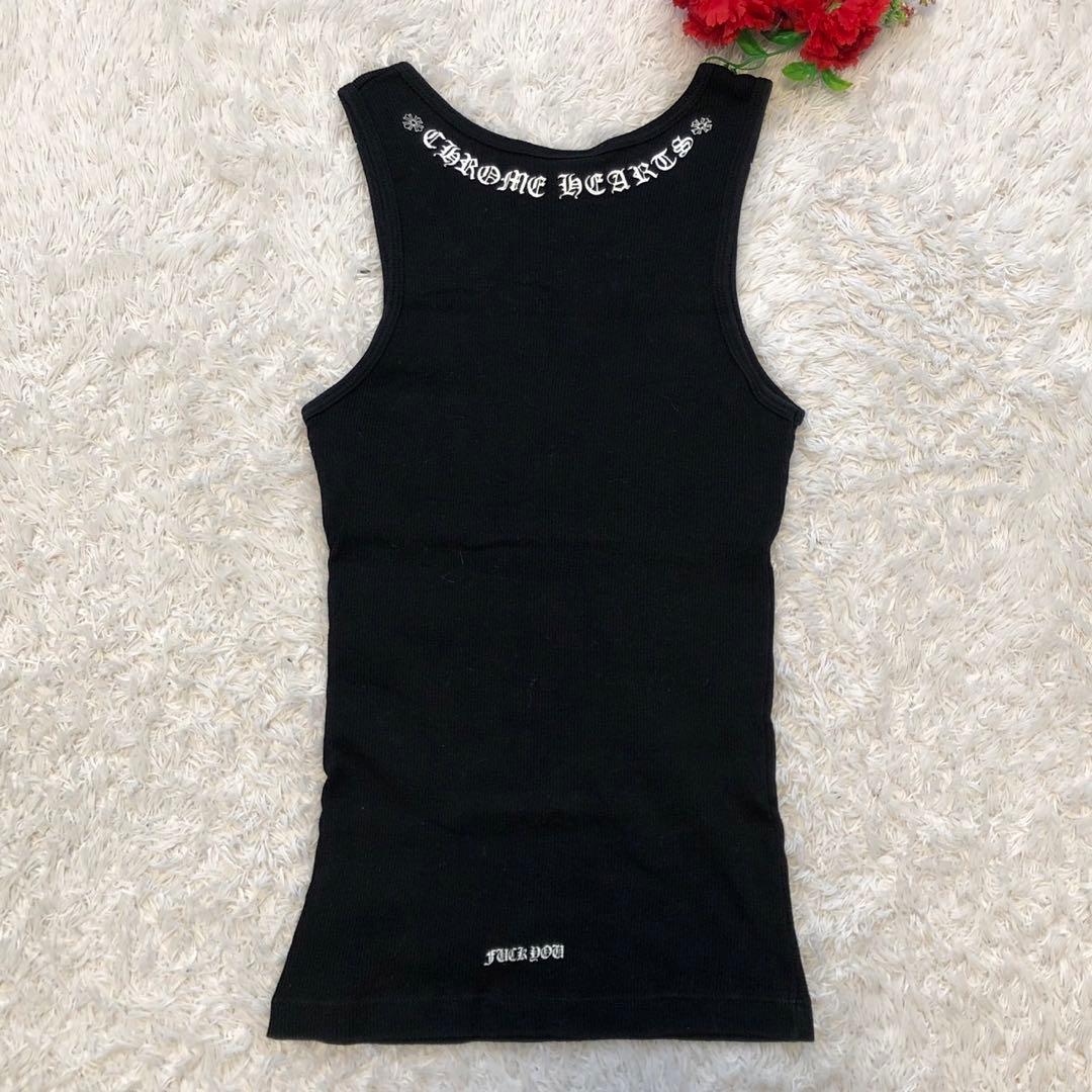 美品］クロムハーツ タンクトップ ネックロゴ ダガープリント ハート M