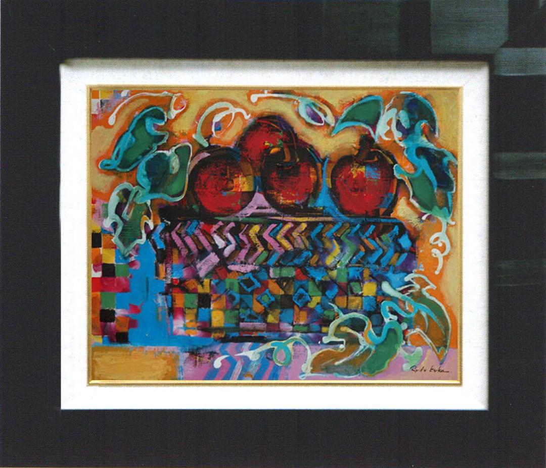 油絵 菅家令子 絵 絵画 インテリア uF6-051110 静物 果物