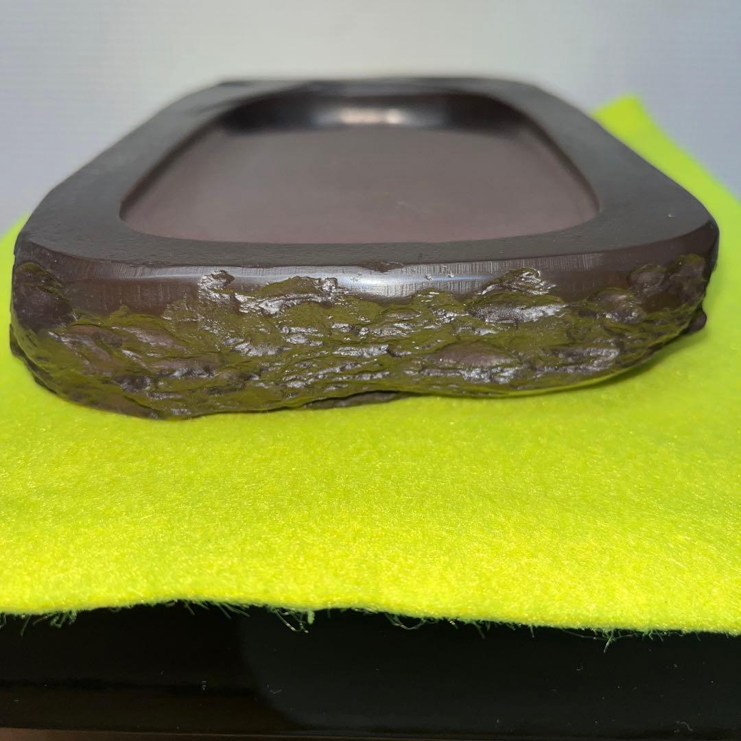 ⭕️赤間硯 昭竜山 笹竹彫刻 四六寸大 縁を手間掛け細かく