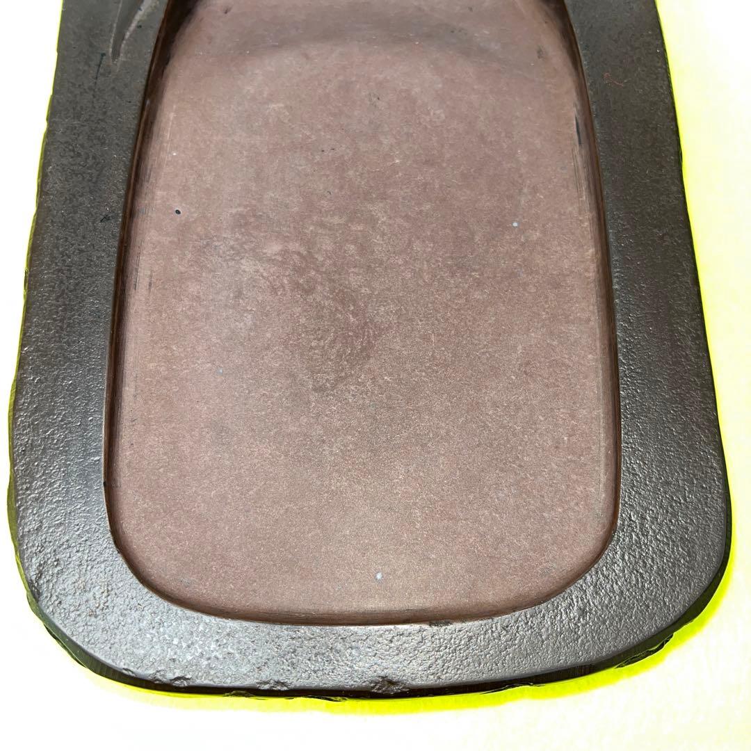 ⭕️赤間硯 昭竜山 笹竹彫刻 四六寸大 縁を手間掛け細かく