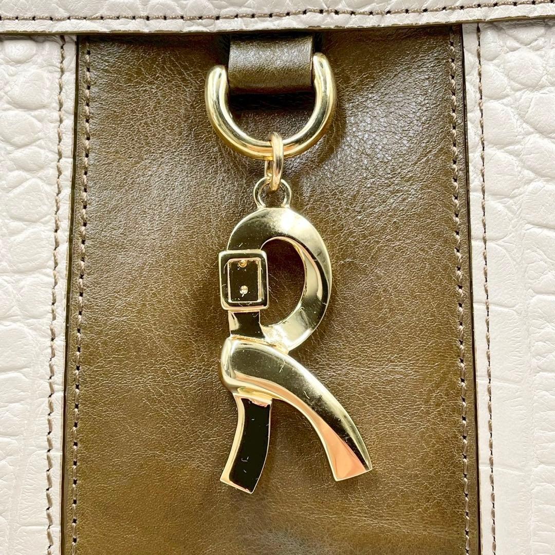 極美品　ロベルタディカメリーノ　ロベルタクラシック　レザーハンドバッグ　イエロー