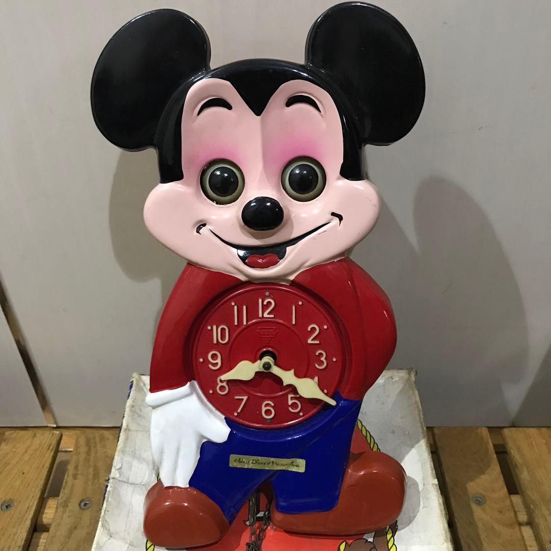 美品 ミケン DISNEY ミッキーマウス 振り子時計