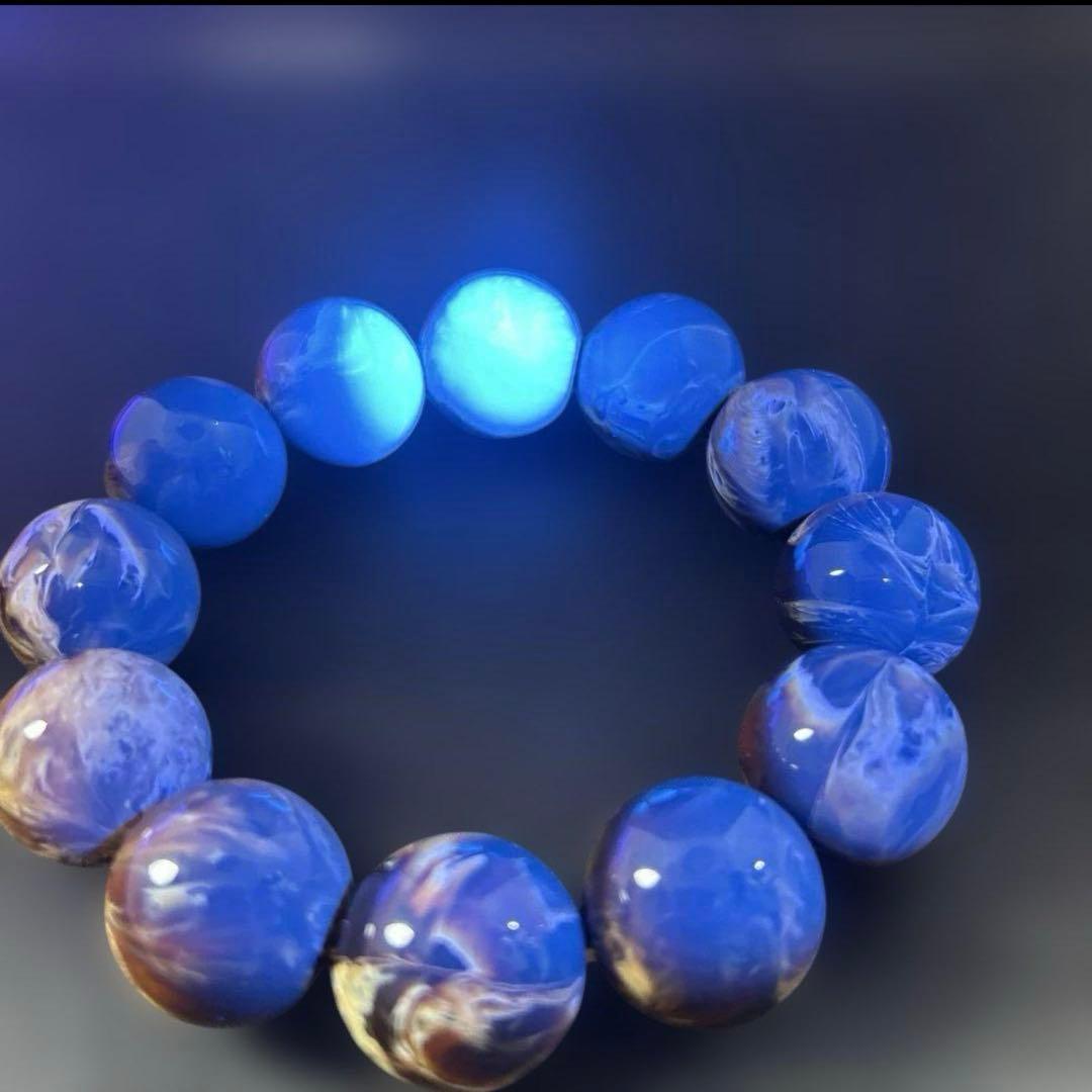 琥珀 20mm レッド ブルーアンバー ミルキー花琥珀 希少 巨大