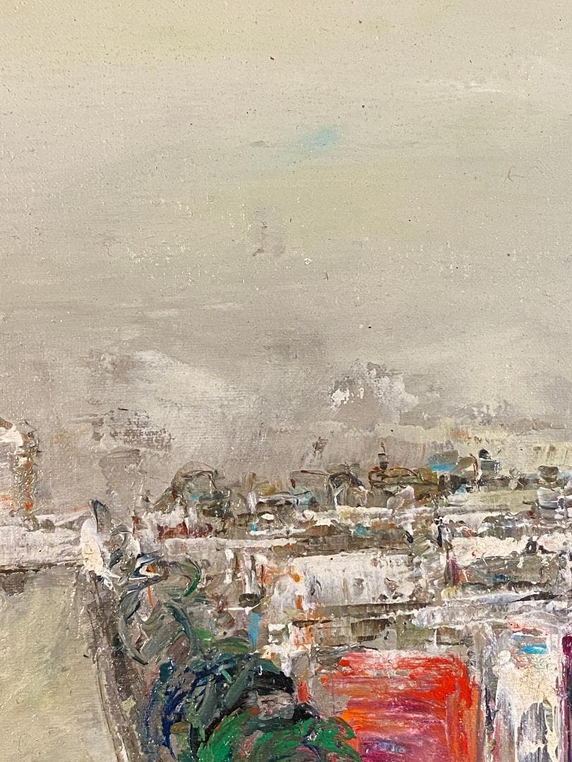 「真作」住田昭「PARIS」風景画　油彩画　額装　サイン有り　F6号