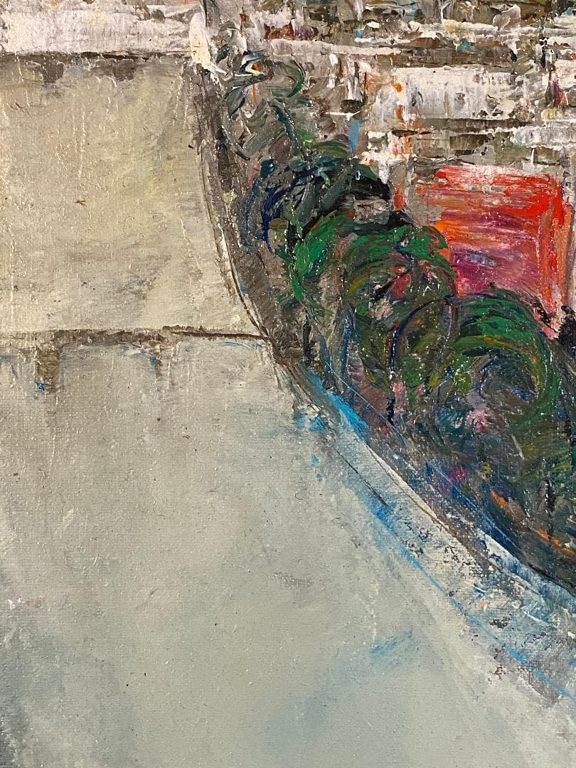 「真作」住田昭「PARIS」風景画　油彩画　額装　サイン有り　F6号