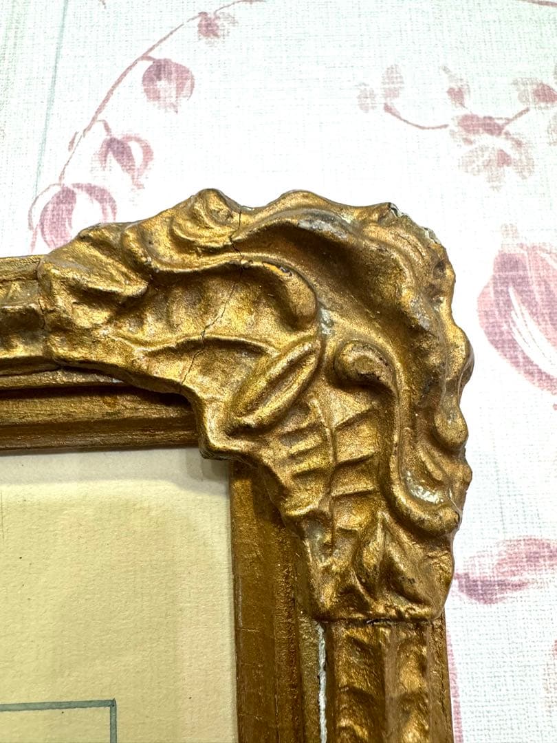 アンティーク　額装ファッション画