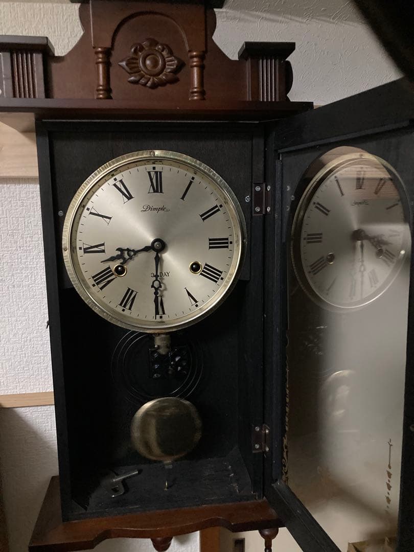 Dimple ドイツ製31 DAY アンティーク柱時計 稼働中