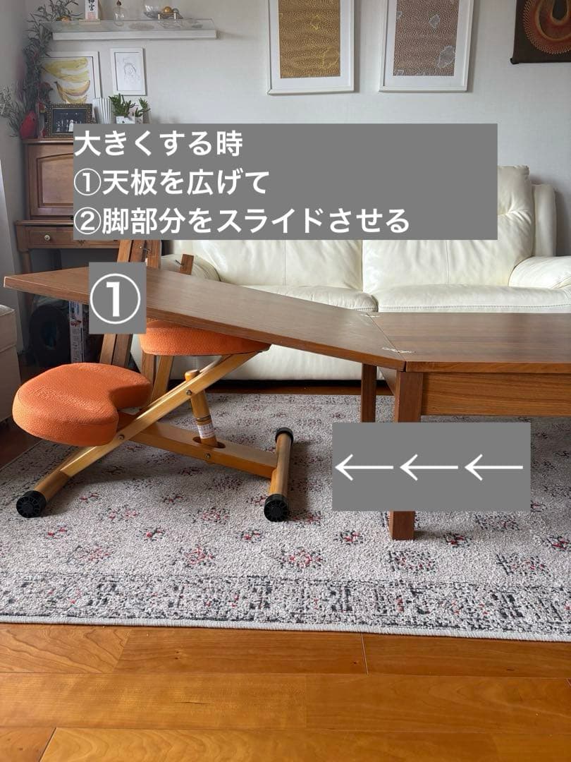 【値下げ】ダイニング・コーヒーテーブル 木製 正方形 大きさ・高さ調整で4way