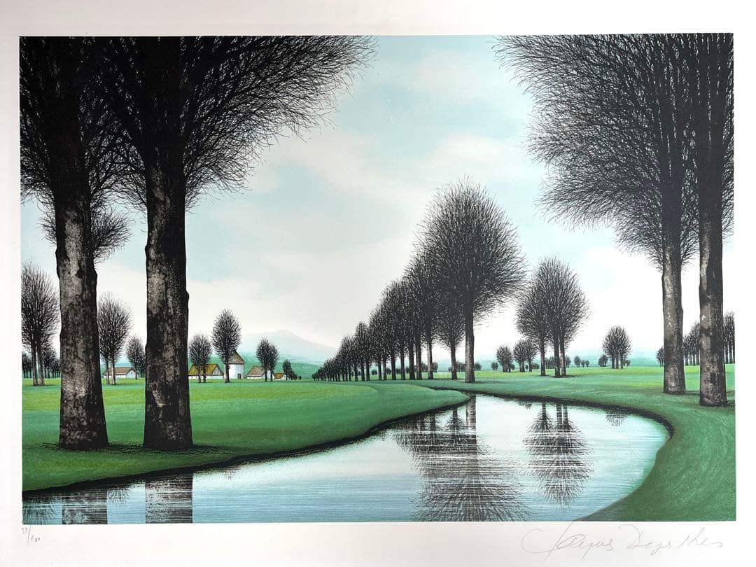 ジャック・デペルト「ブルアールのキャナル」リトグラフ 直筆サイン有