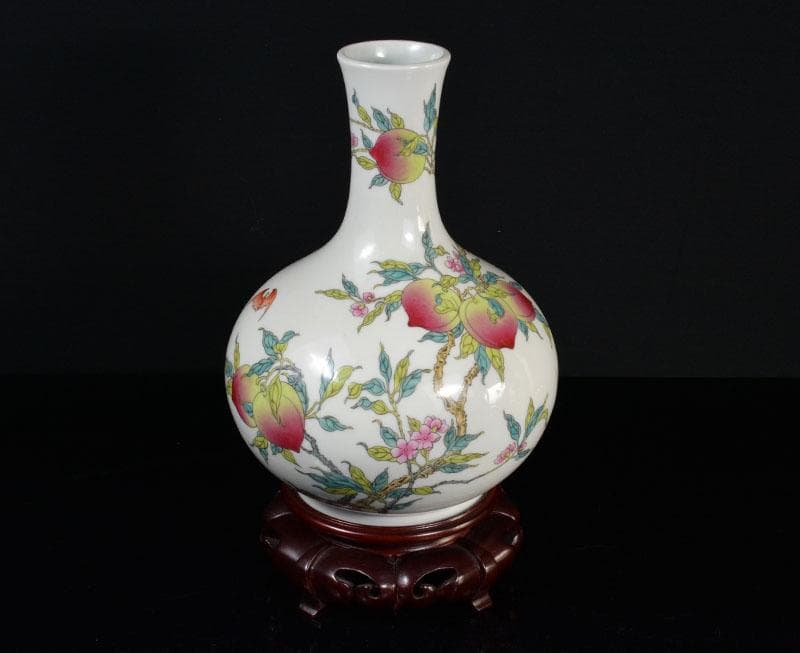 3様専用 中国古美術品 紅釉 天球瓶 花瓶 高さ約22cm