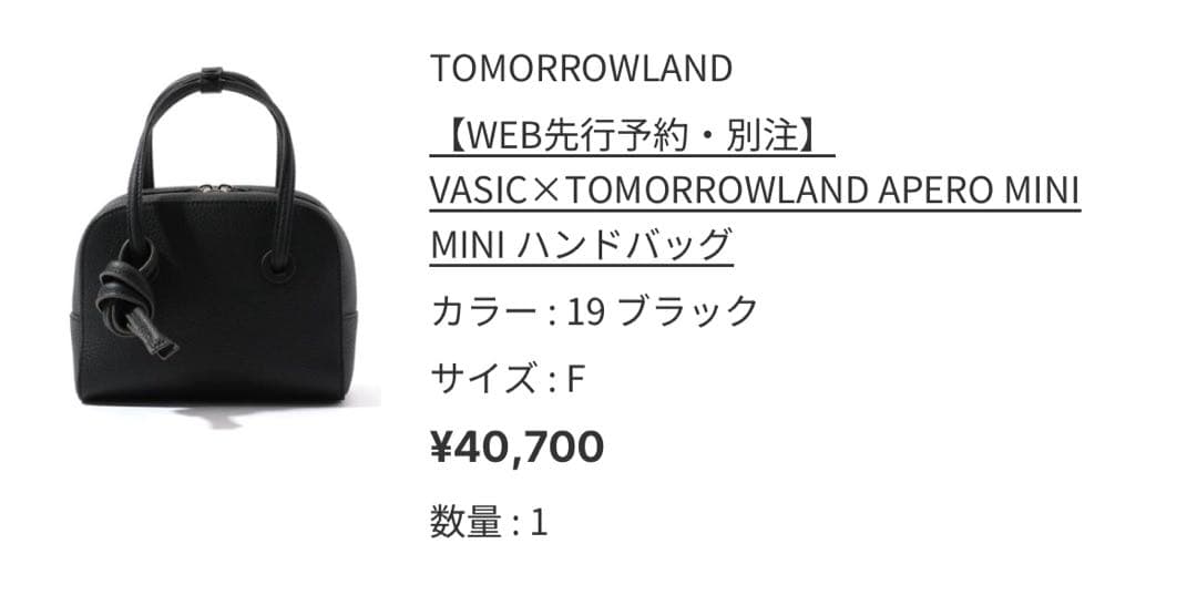 VASIC×TOMORROWLANDAPERO MINI MINI ハンドバッグ