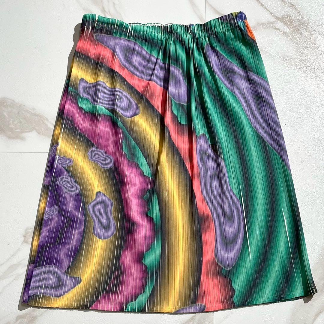 極美品 初期 95年✨PLEATS PLEASE 横尾忠則 転写プリーツスカート