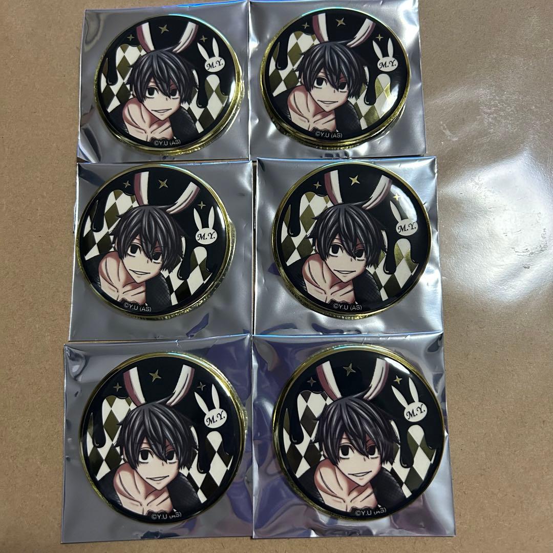 淀川真澄 桃源暗鬼 イラスト 缶バッジ バニー ゴールド