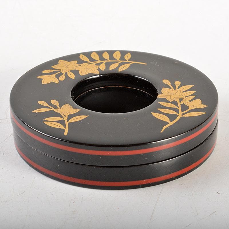 茶道具中村湖彩作玄々斎好写藤蒔絵掛絡香合共箱V5914