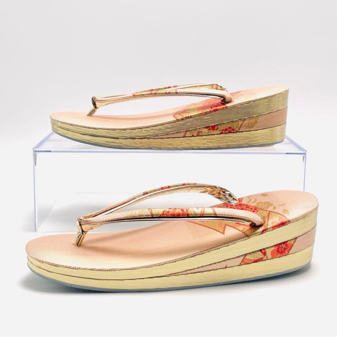 最終価格 美品 超特選 和装バッグ 草履 2点セット 花菱 フォーマル 着物