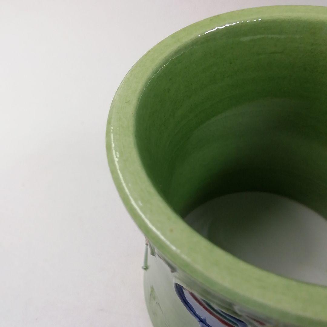 T685 蓋置 『淡緑交趾 宝尽し』『小松雅山 造』 共箱 茶道具