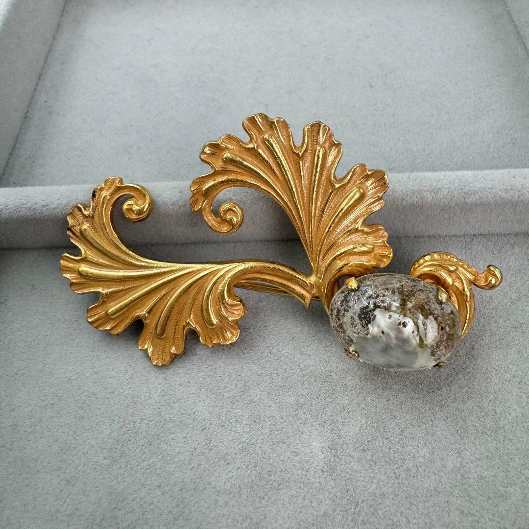 ヴィンテージ】MIRIAM HASKELL ブローチ ゴールド ストーン