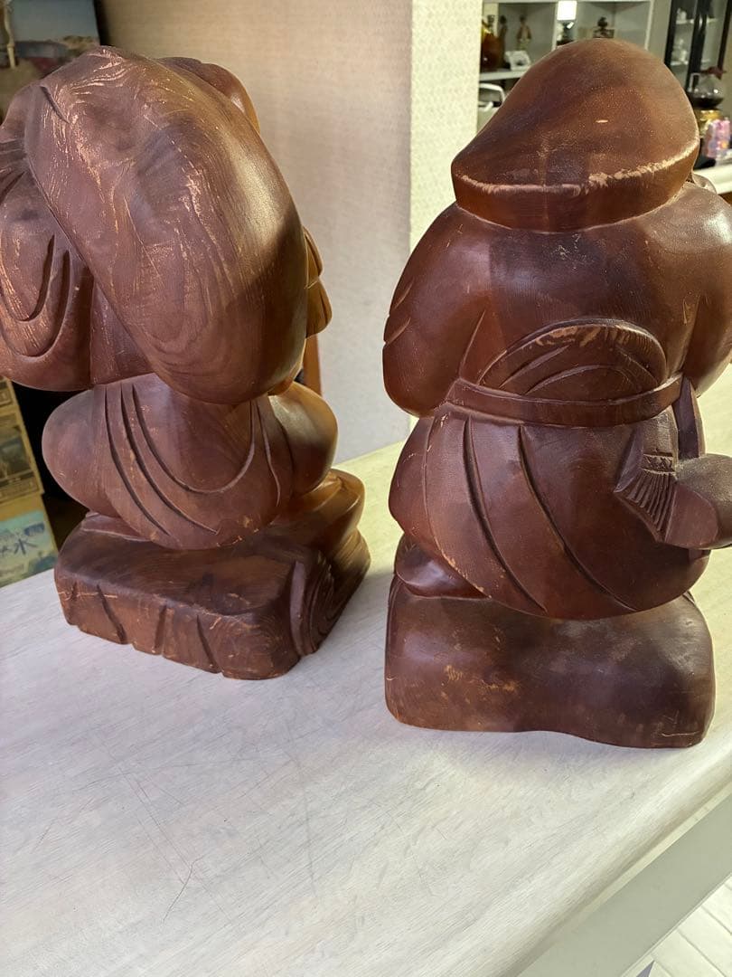 木製 福の神像 2体セット 七福神 高さ約35cm - メルカリ