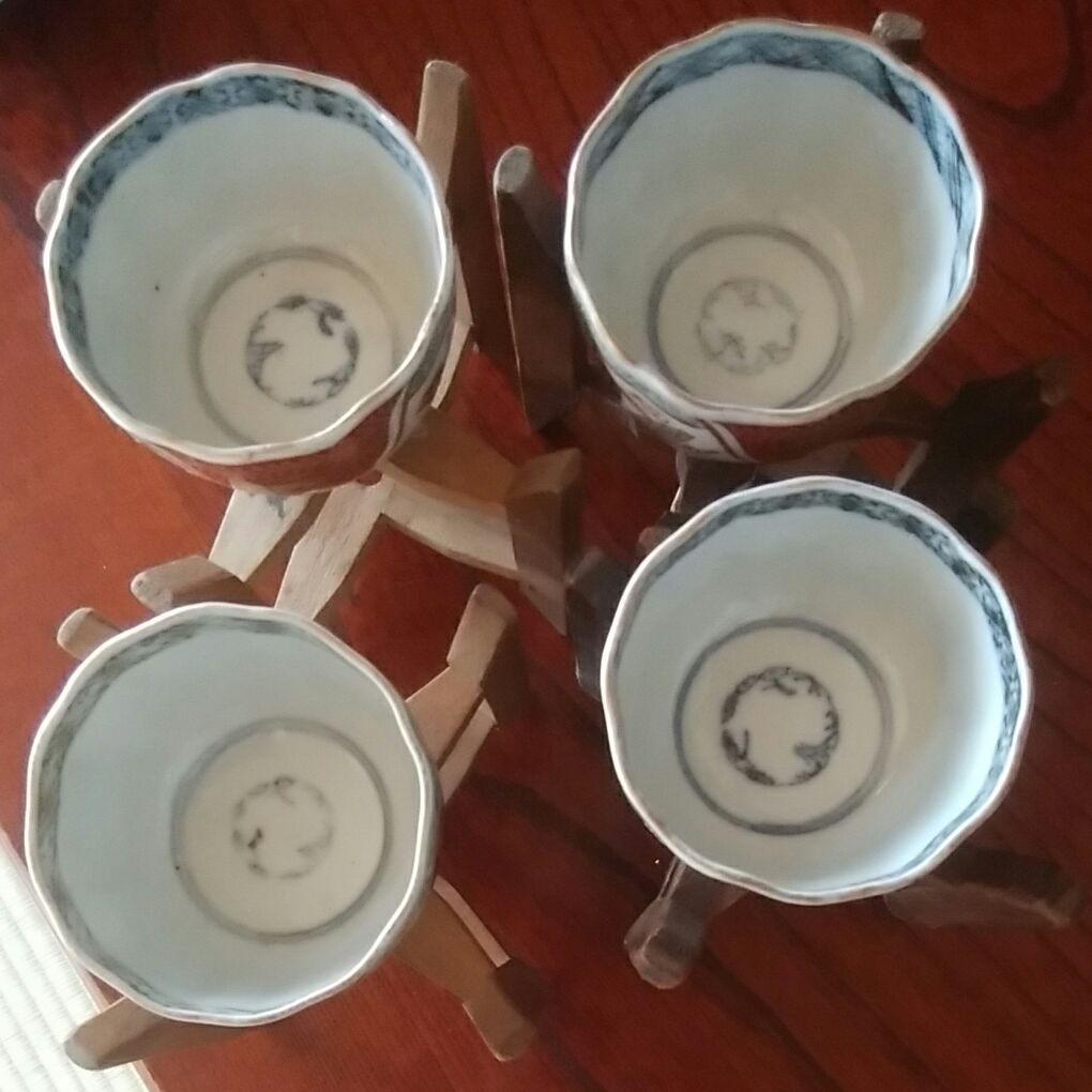 169 古伊万里 色絵 4客+1客